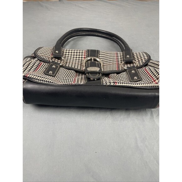 VTG Y2K Chaps houndstooth herringbone plaid bag purse twee preppy - Picture 6 of 13